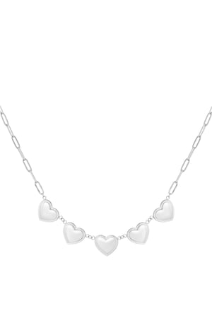 Small Heart studs necklace - Silver Color color h5 