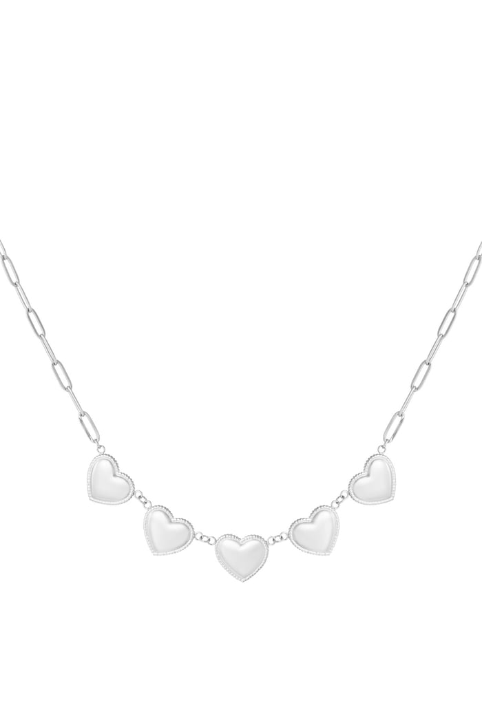 Small Heart studs necklace - Silver Color color 