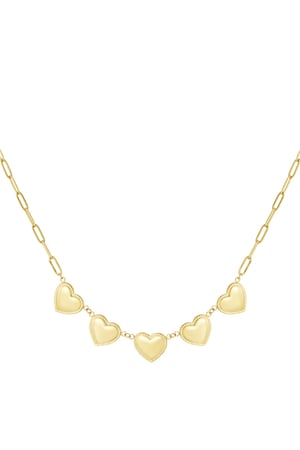 Small Heart studs necklace - Gold color h5 