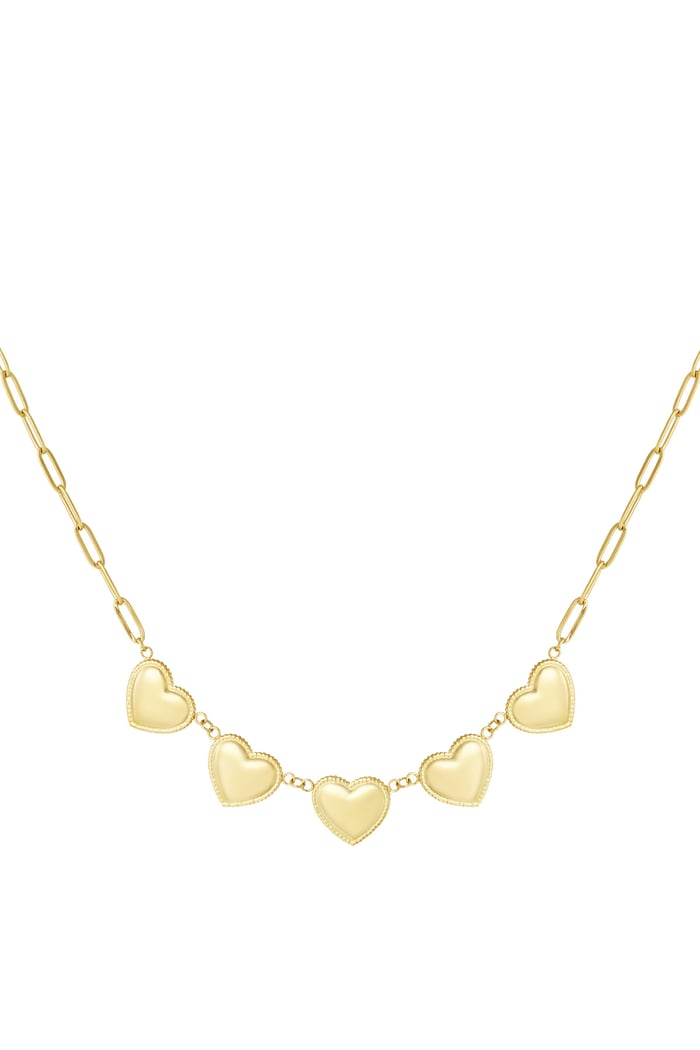 Small Heart studs necklace - Gold color 