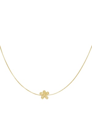 Puffy flower necklace - Gold color h5 