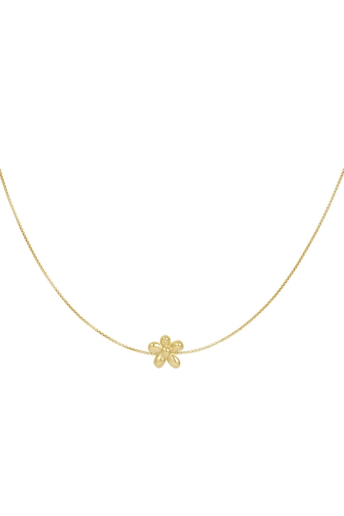 Puffy flower necklace - Gold color 