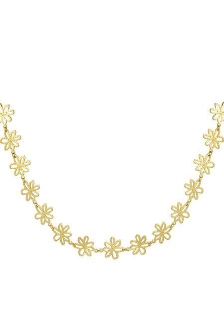 Flower Party Necklace - Gold color