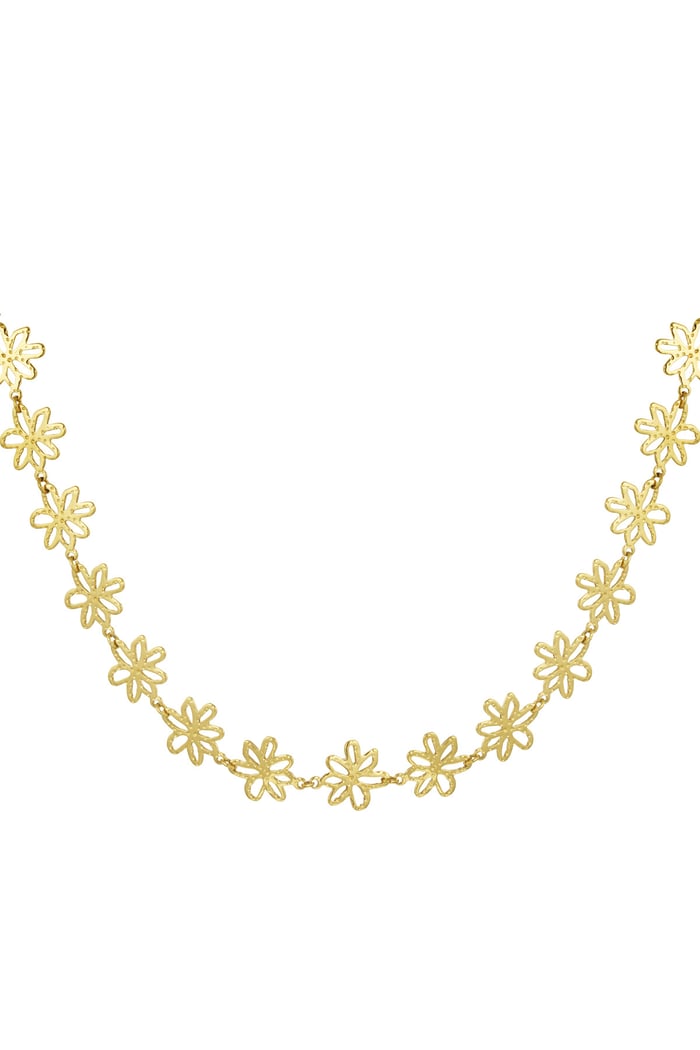 Flower Party Necklace - Gold color 