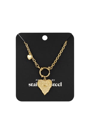 Wavy heart necklace - Gold color h5 Picture3