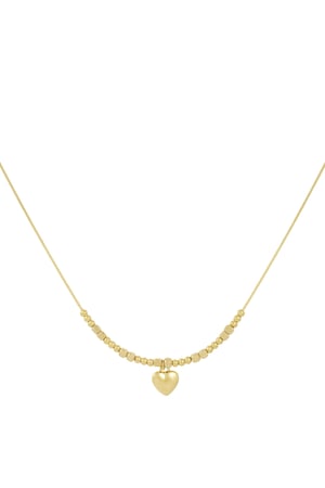 Beaded Heart Necklace - Gold color h5 