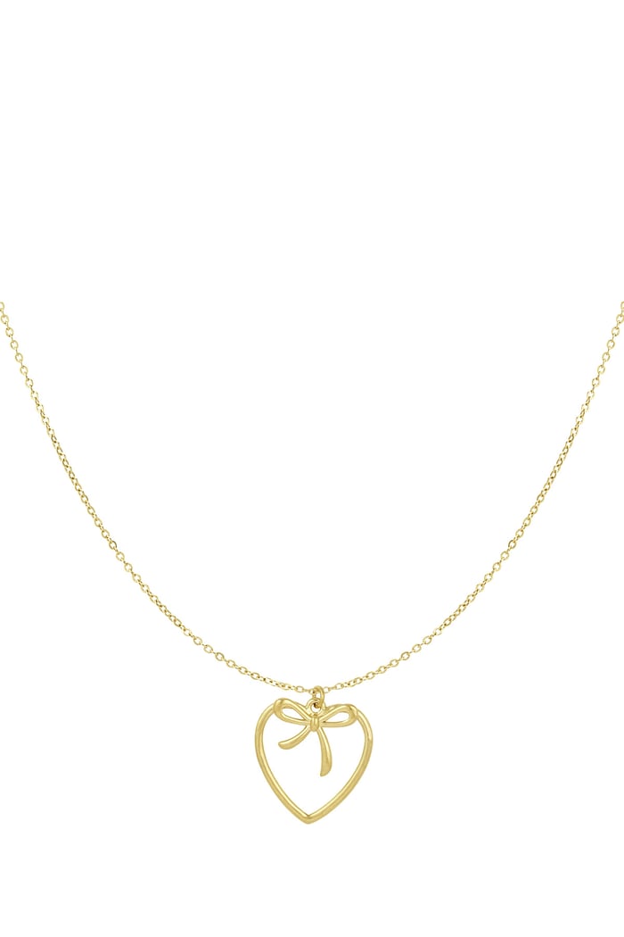 Heartfelt Bow Necklace - Gold color 