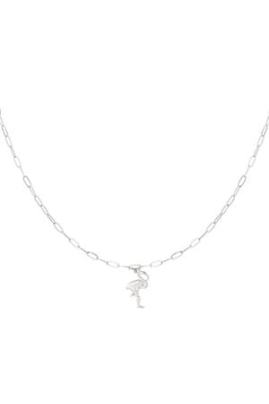 Flamingo chain necklace - Silver Color color h5 