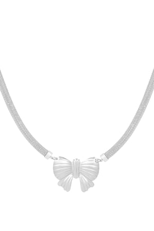 Big Statement Bow necklace - Silver Color color h5 