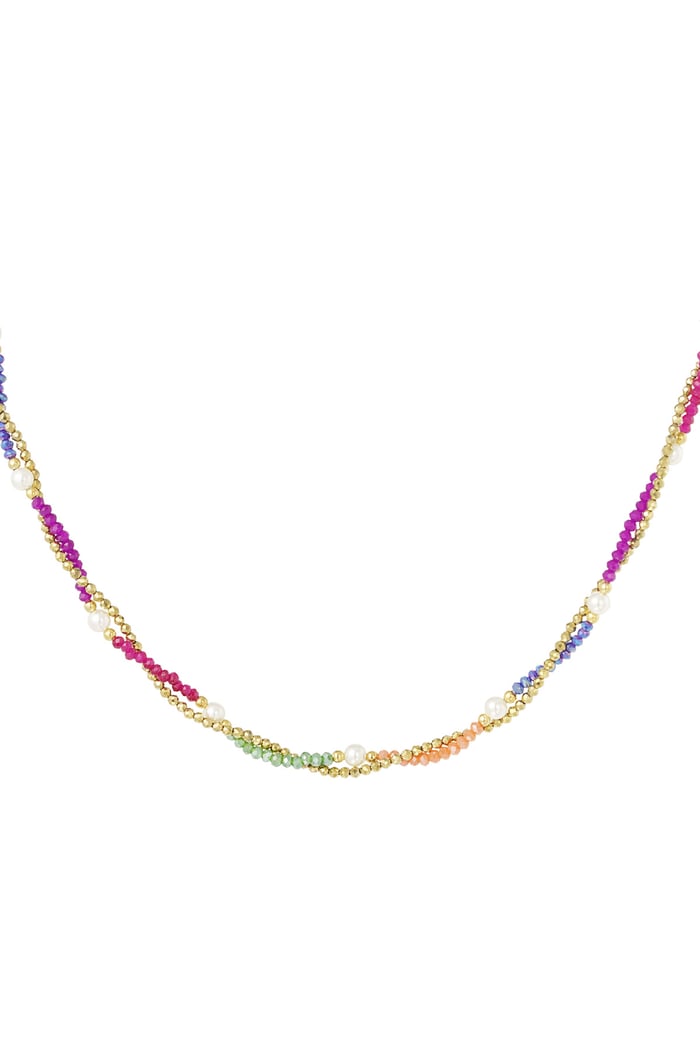 Colorful Swirl necklace - Gold color 