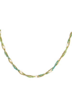 Twisted Beaded Necklace - Green & Blue h5 