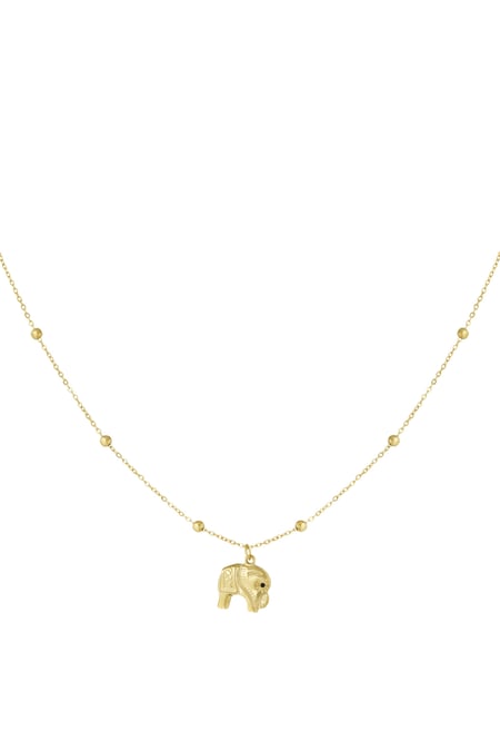 Collar con dije de elefante - dorado