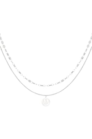 Necklace smiley day - Silver Color color h5 