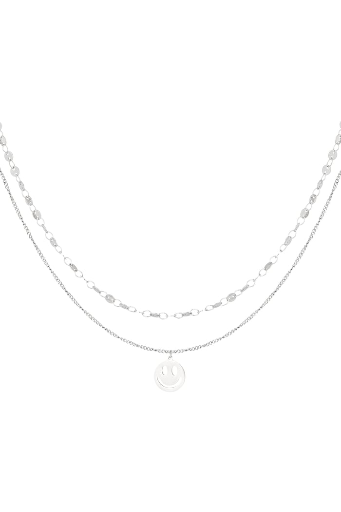 Necklace smiley day - Silver Color color 