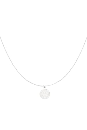 Necklace smiley happy life - Silver Color color h5 