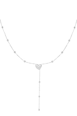 Heart necklace with balls - Silver Color color h5 