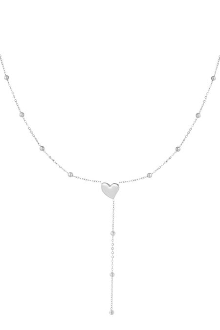 Heart necklace with balls - Silver Color color 2