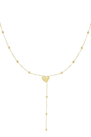 Heart necklace with balls - Gold color h5 