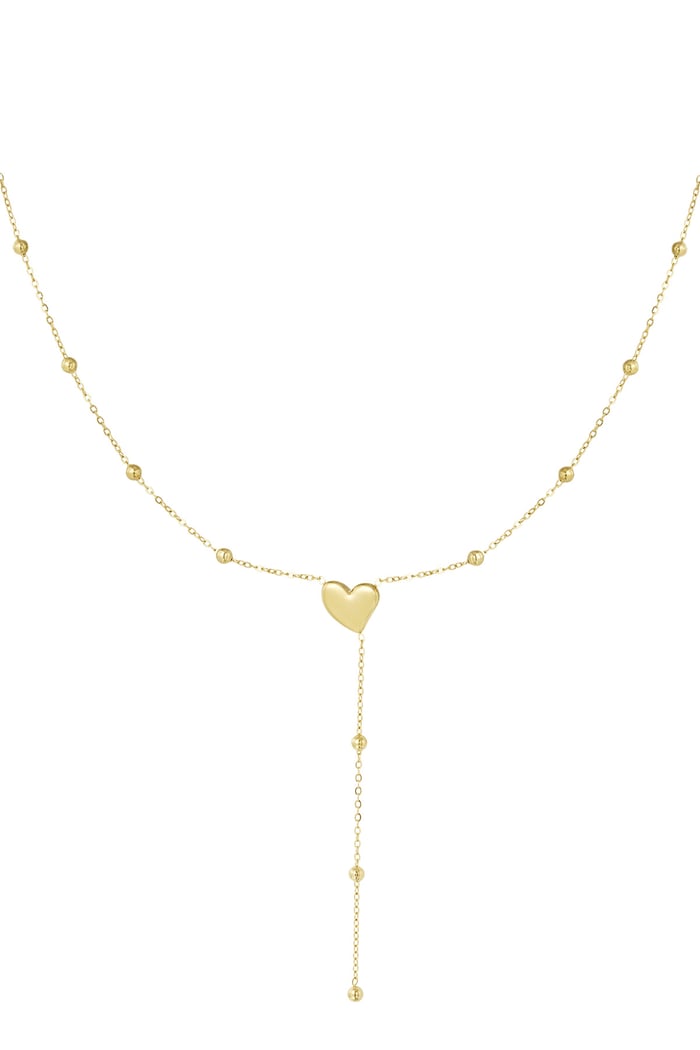 Heart necklace with balls - Gold color 