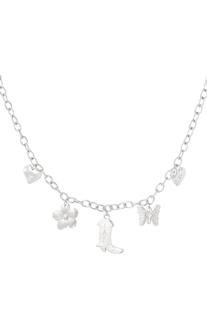 Charm adventure necklace - Silver Color color 