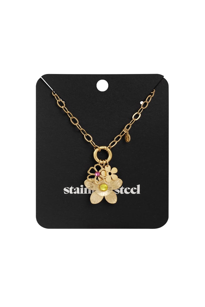 Happy flower necklace - Gold color Picture3