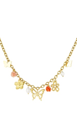 Cheerful charms necklace -Gold color h5 