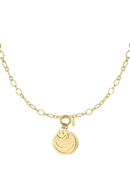 Funky smile necklace - Gold color 2