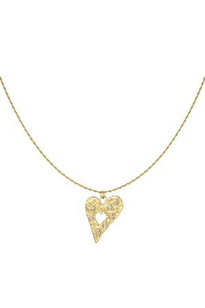 Sparkling heart necklace - Gold color h5 