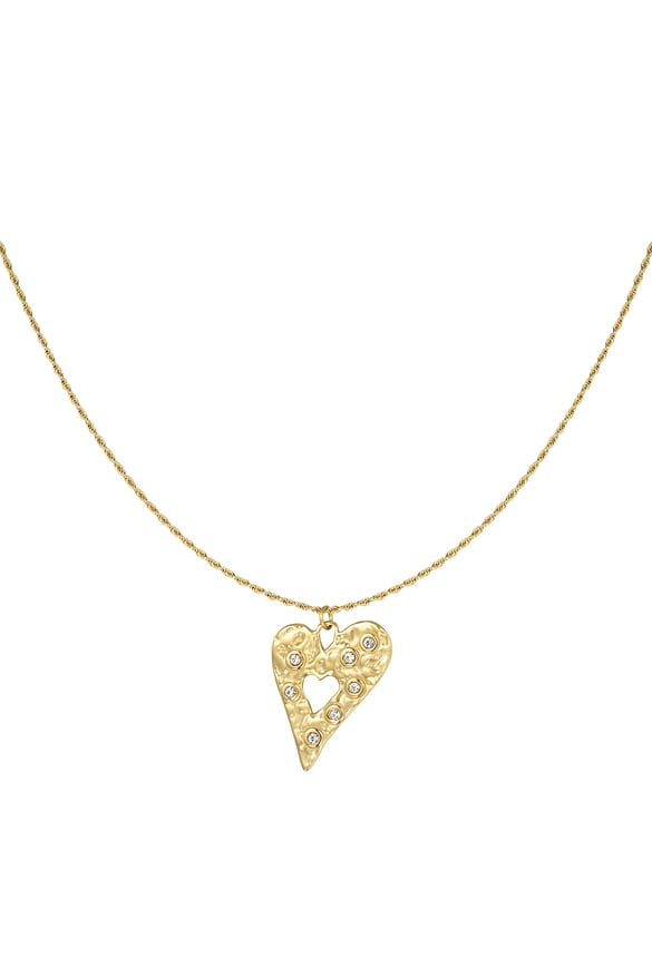 Sparkling heart necklace - Gold color