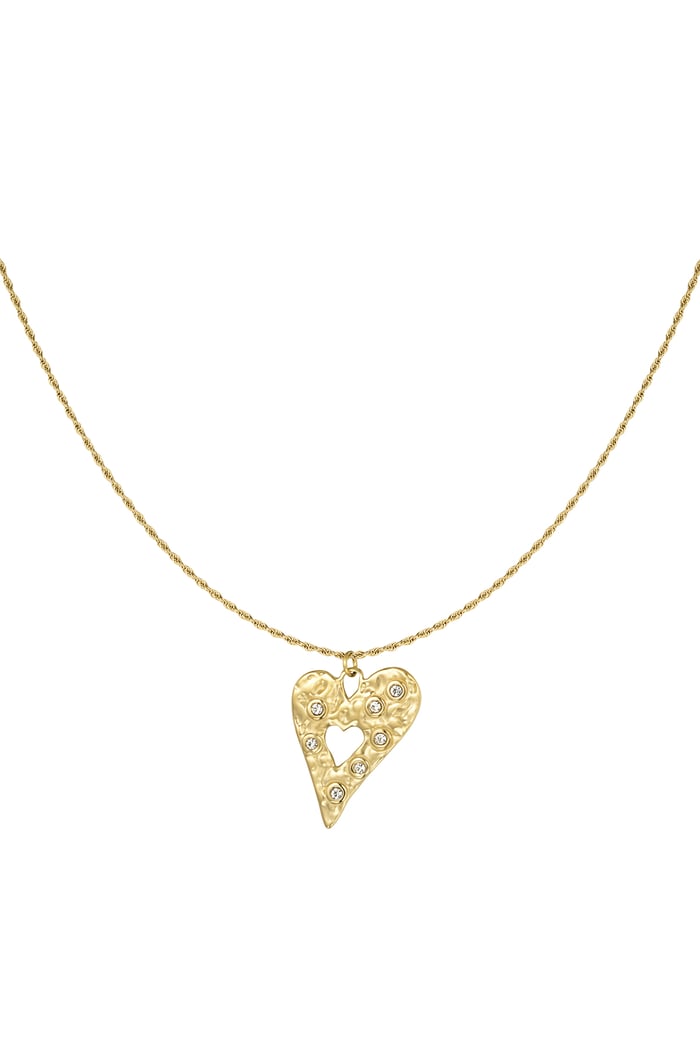 Sparkling heart necklace - Gold color 