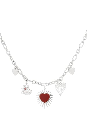 Endless hearts necklace - Silver Color color h5 