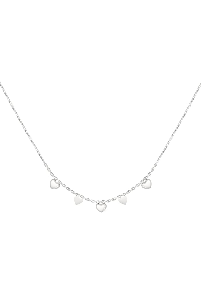 Tiny heart affair necklace - Silver Color color 