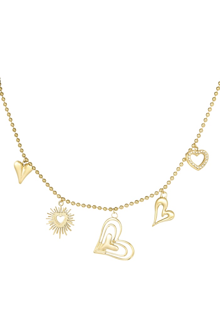 Loving hearts necklace - Gold color 