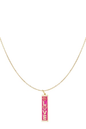 LOVE necklace - Gold color h5 