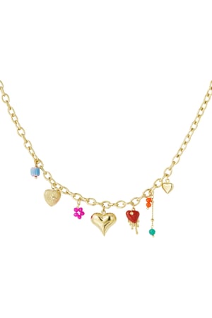 Charm necklace lovers glow - Gold color h5 