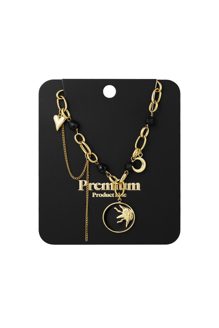 Bedelketting solar nights - Zwart goud kleur Afbeelding2