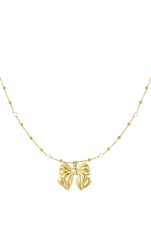 Baby bow necklace - Gold color h5 