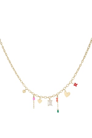 Delightful dangles necklace - Gold color h5 