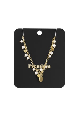 Hearts & pearls necklace - Gold color h5 Picture3