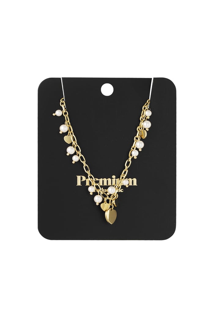 Hearts & pearls necklace - Gold color Picture3