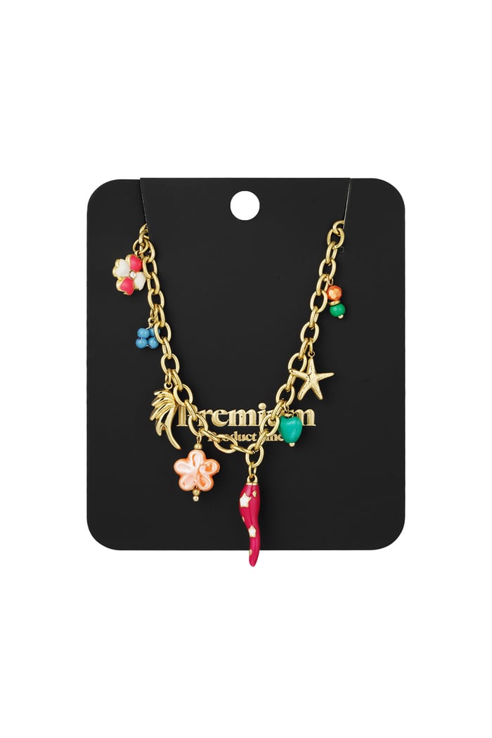 Festive beads necklace - Gold color Picture3