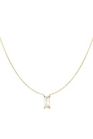 Sleek sparkle necklace - Gold color h5 