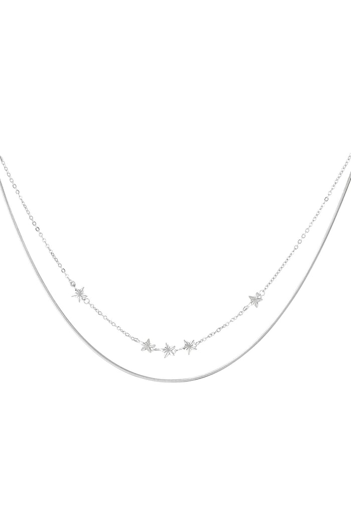 Starry layers necklace - Silver Color color 