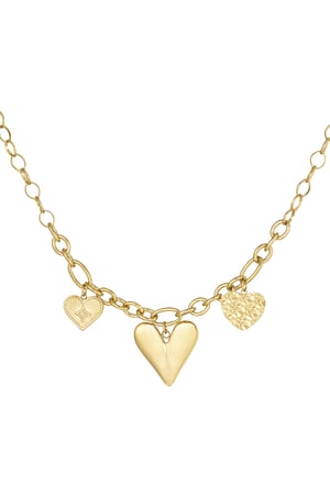 Triple heart necklace - Gold color h5 