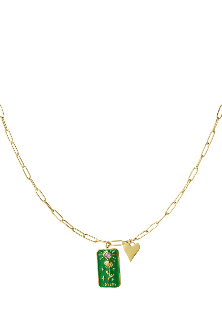 Halskette mit mystischem Charme – Goldfarbe - Goldfarbefarbe