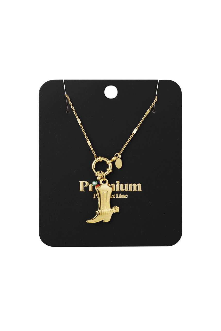 Charm necklace cowboy boots - Gold color Picture2
