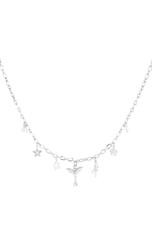 Angel dust charm necklace - Silver color h5 