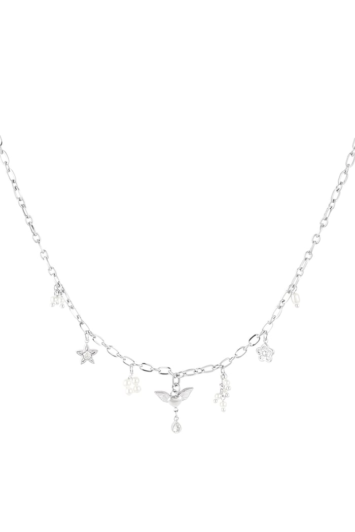 Angel dust charm necklace - Silver color 