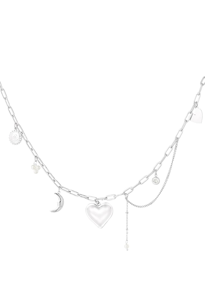 Charm necklace amore more - Silver Color color 