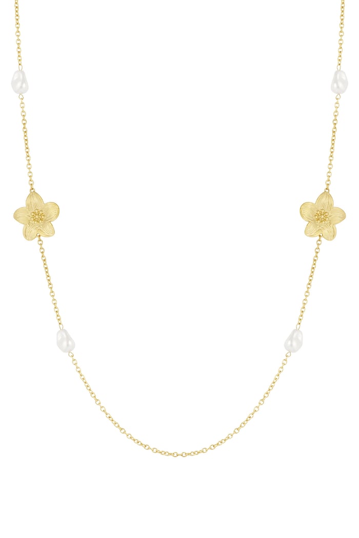 Blossom pearl necklace - Gold color 